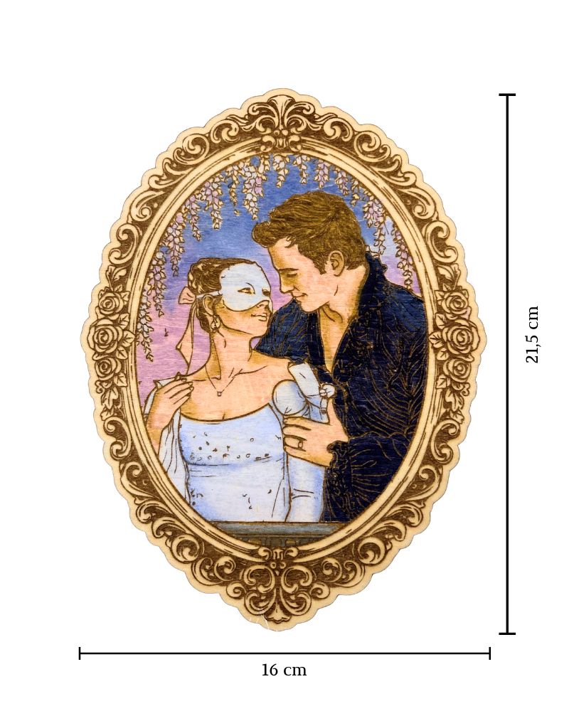 cadre en bois grave et peint acrylique bridgerton Sophie et Benedict mesures