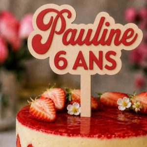 cake topper personnalise en bois gateau anniversaire prenom et age